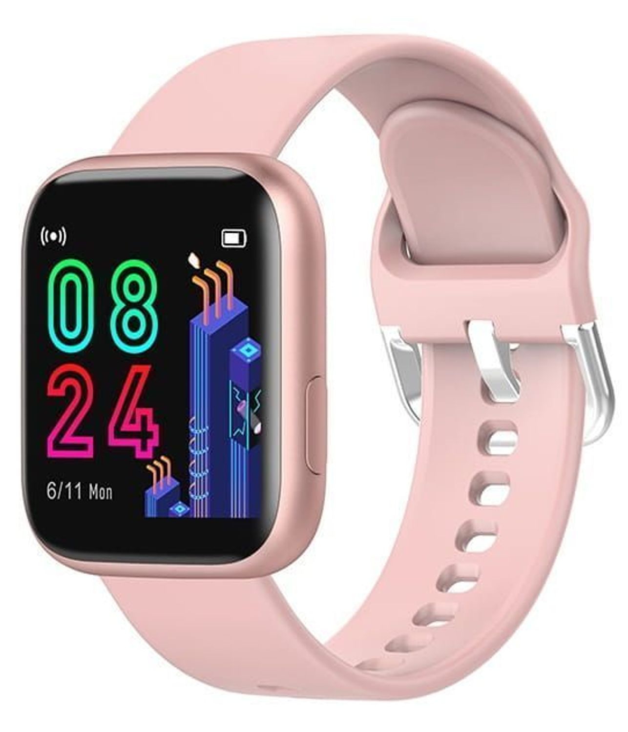 Smartwatch damski Garett Women Eva na różowym pasku silikonowym (2).jpg